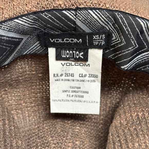 Volcom Simple Sunday Fedora Brown Woven Textured Wide Brim Sun Hat‎ Womens XS S - Picture 5 of 6